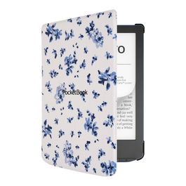 Pocketbook Series Verse+ Funda Carcasa Shell - Patrón Flores en Blanco y Azul para eReader 6" - Compatible con Todos los Modelos de la Serie Verse