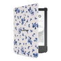 Pocketbook Series Verse+ Funda Carcasa Shell - Patrón Flores en Blanco y Azul para eReader 6" - Compatible con Todos los Modelos de la Serie Verse