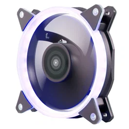 UNYKA Gaming Candy 20 Ring Ventilador PC 120mm Negro LED Azul 1400 RPM 16dBA - Ventilador de Caja Hidráulico con Conector 3-pin y 4-pin para Ordenador