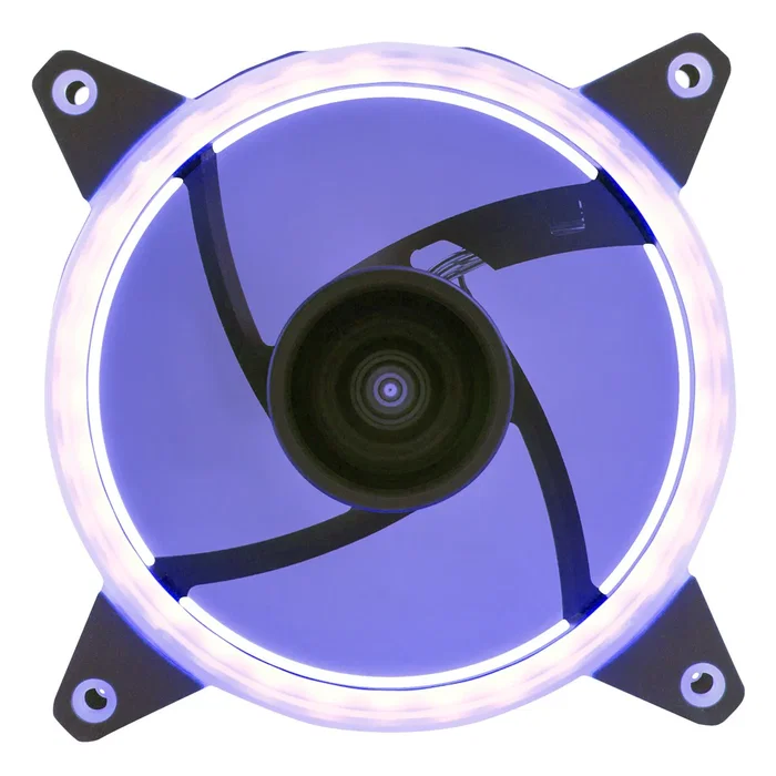 UNYKA Gaming Candy 20 Ring Ventilador PC 120mm Negro LED Azul 1400 RPM 16dBA - Ventilador de Caja Hidráulico con Conector 3-pin y 4-pin para Ordenador