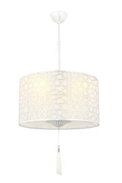 Opviq Lámpara de Araña AV-65004-3B Blanco Metal y Tela 70 cm x 40 cm