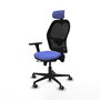 PIQUERAS Y CRESPO Silla de oficina Jorquera con mecanismo Sincro/Traslack, Azul claro y Negro