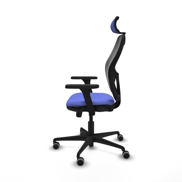 PIQUERAS Y CRESPO Silla de oficina Jorquera con mecanismo Sincro/Traslack, Azul claro y Negro