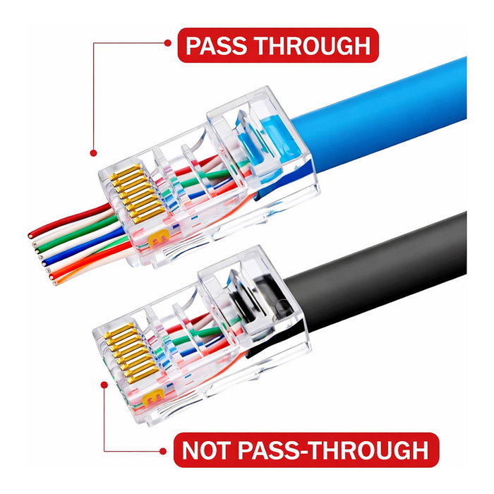 EQUIP 121173 Conectores RJ45 Cat6 UTP sin blindaje, 100 unidades, transparente