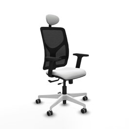 PIQUERAS Y CRESPO Silla de oficina Motilla con mecanismo Sincro/Traslack Blanco y Negro