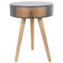 Home Deco Factory Mesita de noche Nora con cajón, gris
