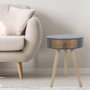 Home Deco Factory Mesita de noche Nora con cajón, gris