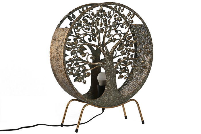 DKD Home Decor Lámpara de Sobremesa Árbol Dorado Metal DKD Home Decor Lámpara de Sobremesa Árbol Dorado Metal