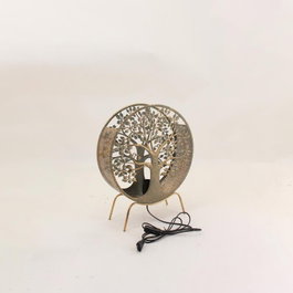 DKD Home Decor Lámpara de Sobremesa Árbol Dorado Metal