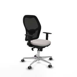 PIQUERAS Y CRESPO Silla de oficina Jorquera con mecanismo Sincro, Blanco y Negro