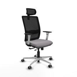 PIQUERAS Y CRESPO Silla de oficina Haches con mecanismo Sincro/Traslack Gris y Negro