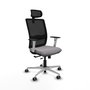 PIQUERAS Y CRESPO Silla de oficina Haches con mecanismo Sincro/Traslack Gris y Negro