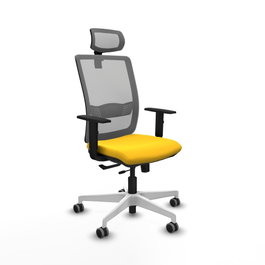 PIQUERAS Y CRESPO Silla de oficina Haches con mecanismo Sincro/Traslack Amarillo y Gris