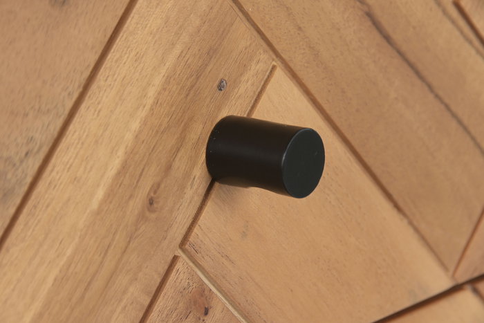 DKD Home Decor Mesita de Noche Moderno Acacia y Metal Marron Negro 40 x 50 x 50 cm