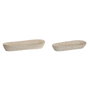 DKD Home Decor Set de 2 Bandejas de Bambú y Ratán Blanco y Natural