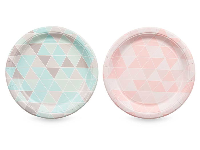 Arte Regal Set 6 Platos Papel 22 cm Rombos Surtidos (Set de 24)