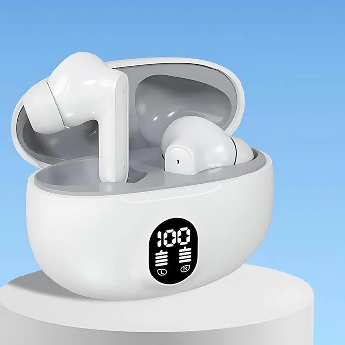Generico Auriculares inalámbricos con pantalla LED y táctil - Blanco Generico Auriculares inalámbricos con pantalla LED y táctil - Blanco