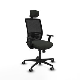 PIQUERAS Y CRESPO Silla de oficina Yunquera con mecanismo Sincro/Traslack, Negro