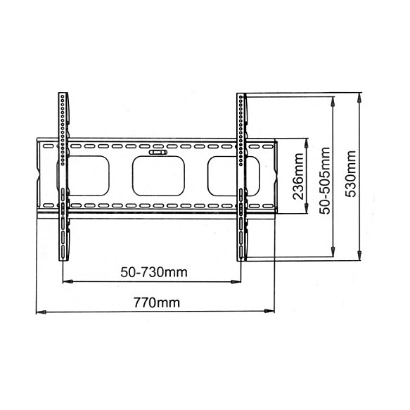 VALUE 17.99.1214 Soporte de Pared para TV/Monitor Fijo, Negro, 32-60 Pulgadas, Hasta 80 kg, Acero, 200x200 a 700x500 mm