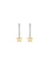 Secrecy Pendientes Star Plata de Ley Reciclada con Baño de Oro de 18K, 2cm, Gris