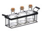 Vivalto Set de 3 Frascas con Tapón de Corcho 200 ml con Soporte de Metal (Set de 12)