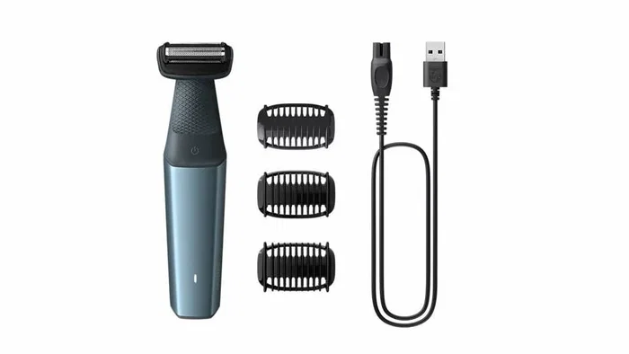 Philips BG3027/05 Afeitadora Corporal Recargable Wet & Dry para Cuerpo, Tecnología Seguimiento Contornos 2D, Negro Azul