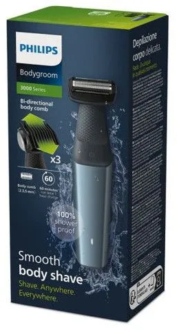 Philips Bodygroom Series 3000 BG3027/05 con 3 accesorios en azul y gris