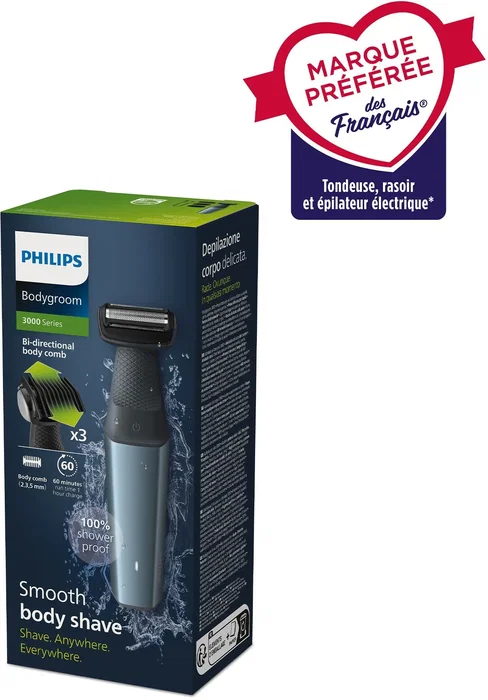 Philips Bodygroom Series 3000 BG3027/05 con 3 accesorios en azul y gris