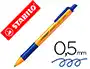 Stabilo Pointball Bolígrafo Retráctil, Punta 0.5 mm, Tinta Azul, 79% Plástico Reciclado