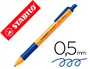 Stabilo Pointball Bolígrafo Retráctil, Punta 0.5 mm, Tinta Azul, 79% Plástico Reciclado