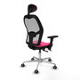 PIQUERAS Y CRESPO Silla de oficina Jorquera Rosa/Gris con mecanismo Sincro/Traslack