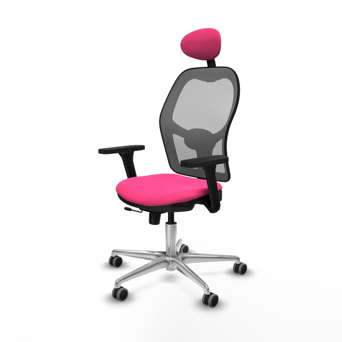 PIQUERAS Y CRESPO Silla de oficina Jorquera Rosa/Gris con mecanismo Sincro/Traslack PIQUERAS Y CRESPO Silla de oficina Jorquera Rosa/Gris con mecanismo Sincro/Traslack