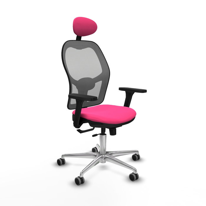 PIQUERAS Y CRESPO Silla de oficina Jorquera Rosa/Gris con mecanismo Sincro/Traslack PIQUERAS Y CRESPO Silla de oficina Jorquera Rosa/Gris con mecanismo Sincro/Traslack