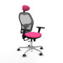 PIQUERAS Y CRESPO Silla de oficina Jorquera Rosa/Gris con mecanismo Sincro/Traslack