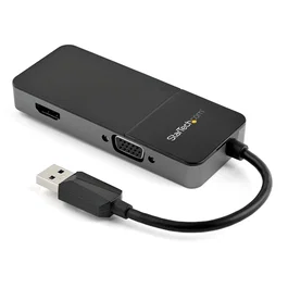 StarTech Adaptador Gráfico USB 3.0 a HDMI y VGA USB32HDVGA para Monitor Dual - HDMI 4K UHD 30Hz, VGA 1080p, Compatible con Mac y Windows