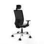 PIQUERAS Y CRESPO Silla de oficina Yunquera con mecanismo Sincro/Traslack Blanco y Negro