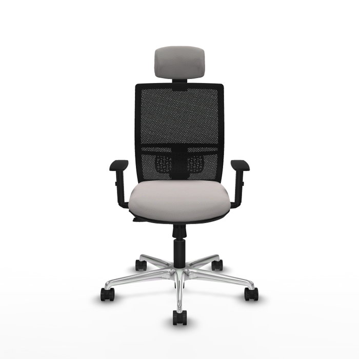 PIQUERAS Y CRESPO Silla de oficina Yunquera con mecanismo Sincro/Traslack Blanco y Negro