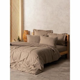 Aucune Juego de cama de 100% algodón - Visón - 220x240 cm