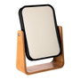 5Five Espejo de Baño con Pie de Bambú Negro Colección Natureo Doble Cara Poliestireno Bambú Vidrio 22x16x6cm