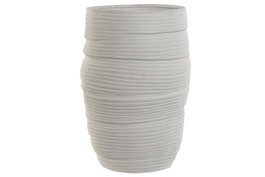 DKD Home Decor Jarrón de Cerámica Blanco 27x27x37 cm