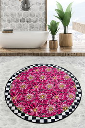 Mijölnir Djt Alfombrilla de Baño de Poliéster Antibacteriana Antideslizante Redonda 120 cm