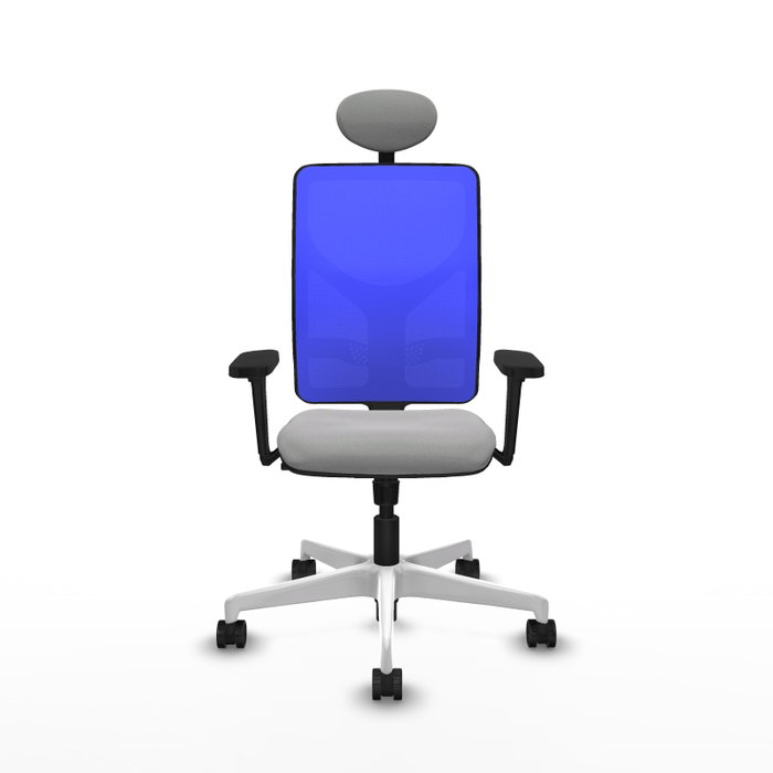 PIQUERAS Y CRESPO Silla de oficina Motilla con mecanismo Sincro, Azul y Gris claro