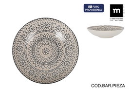 La Mediterranea Plato Hondo Sole Monaco Brillo 21cm