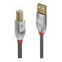 Lindy Cable USB 2.0 Cromo Line Tipo A a B, 3m, Gris