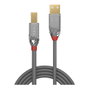 Lindy Cable USB 2.0 Cromo Line Tipo A a B, 3m, Gris