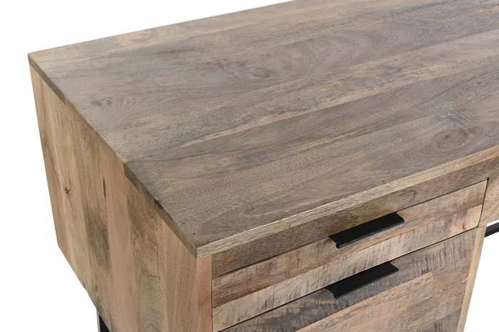 DKD Home Decor Escritorio Home Office Natural Negro 150 x 60 x 85 cm