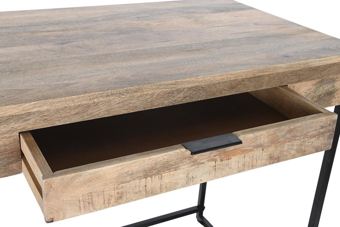 DKD Home Decor Escritorio Home Office Natural Negro 150 x 60 x 85 cm