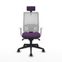PIQUERAS Y CRESPO Silla de oficina Horna con mecanismo Sincro, Morado y Blanco