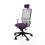 PIQUERAS Y CRESPO Silla de oficina Horna con mecanismo Sincro, Morado y Blanco