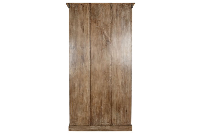 DKD Home Decor Armario Natural 51 x 216 x 122 cm, Mueble de Teca con 2 Cajones y 2 Puertas